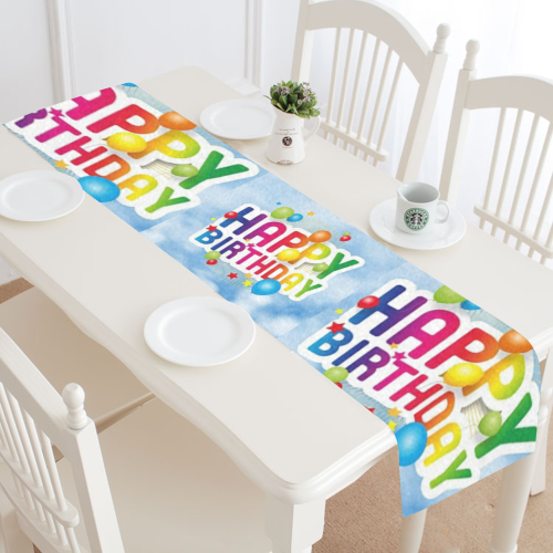 Happy Birthday Table Runner 16x72 inch