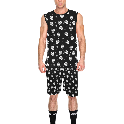 Star Skulls All Over Print Basketball Uniform