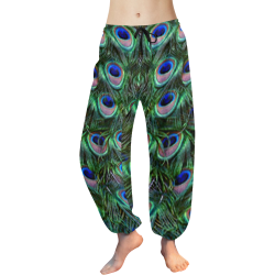 Peacock Feathers Women's All Over Print Harem Pants (Model L18)