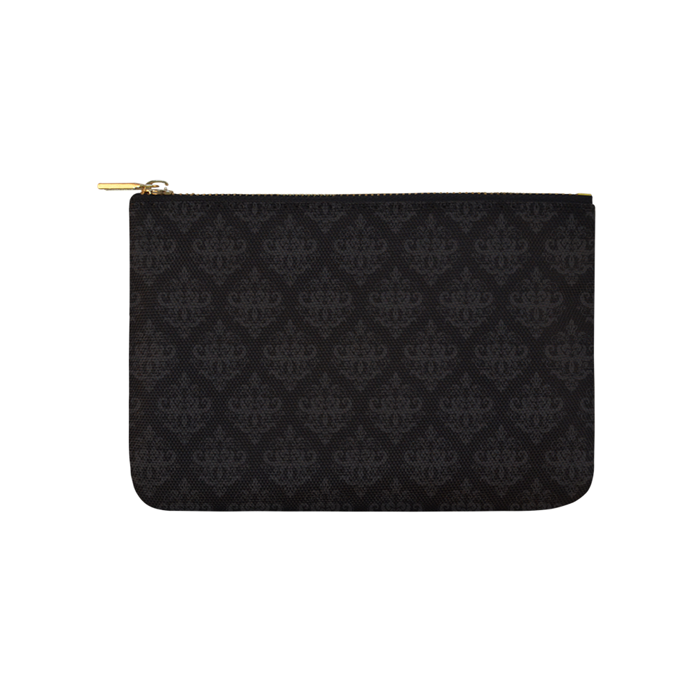 Black on Black Pattern Carry-All Pouch 9.5''x6''