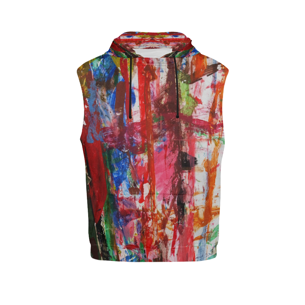 Paint on a white background All Over Print Sleeveless Hoodie for Women (Model H15)