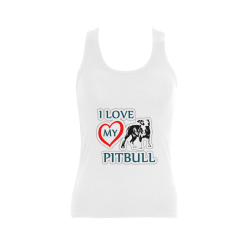 Pitbull Love Women's Shoulder-Free Tank Top (Model T35)