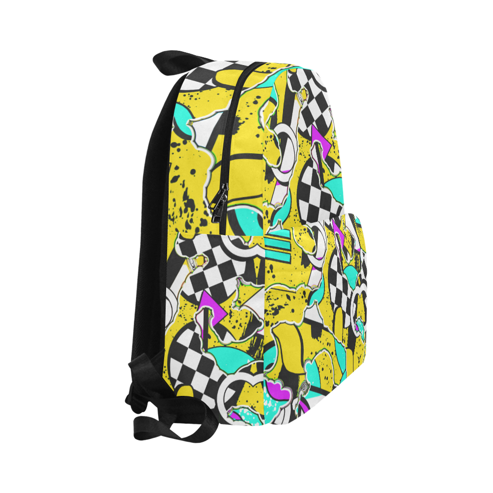Shapes on a yellow background Unisex Classic Backpack (Model 1673)