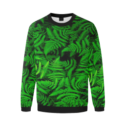 Green leafs Men's Oversized Fleece Crew Sweatshirt/Large Size(Model H18)