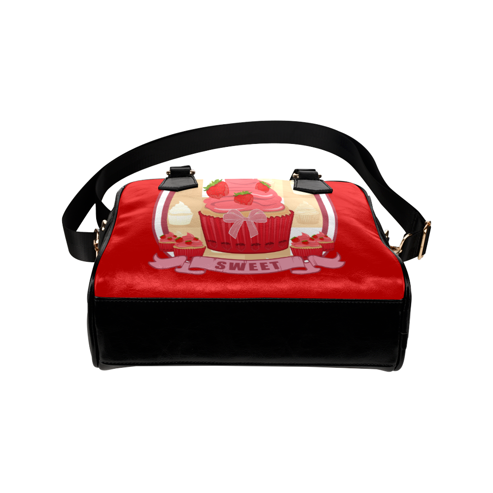 Sweet Strawberry Cupcake Shoulder Handbag (Model 1634)