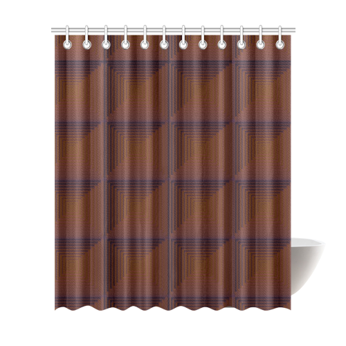 Chocholate multicolored multiple squares Shower Curtain 72"x84"