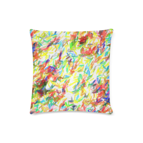 Colorful brush strokes Custom Zippered Pillow Case 16"x16"(Twin Sides)