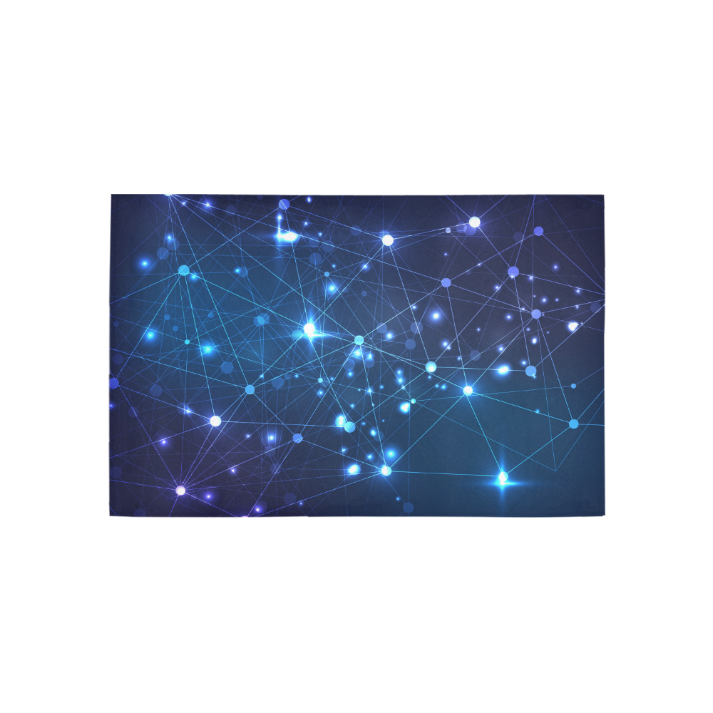 Twinkle Twinkle Little Blue Stars Cosmic Sky Area Rug 5'x3'3''