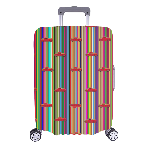 Stripes n Cars Luggage Cover/Large 26"-28"
