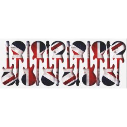 Large British Flag UK Flag Guitars Decorating Gift Wrapping Paper 58"x 23" (1 Roll)