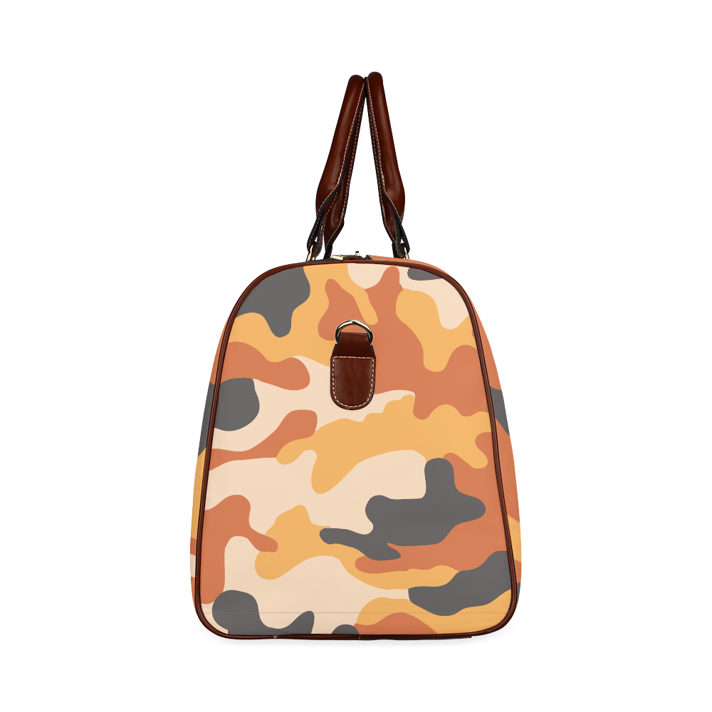 Camouflage Orange illustration Waterproof Travel Bag/Small (Model 1639)