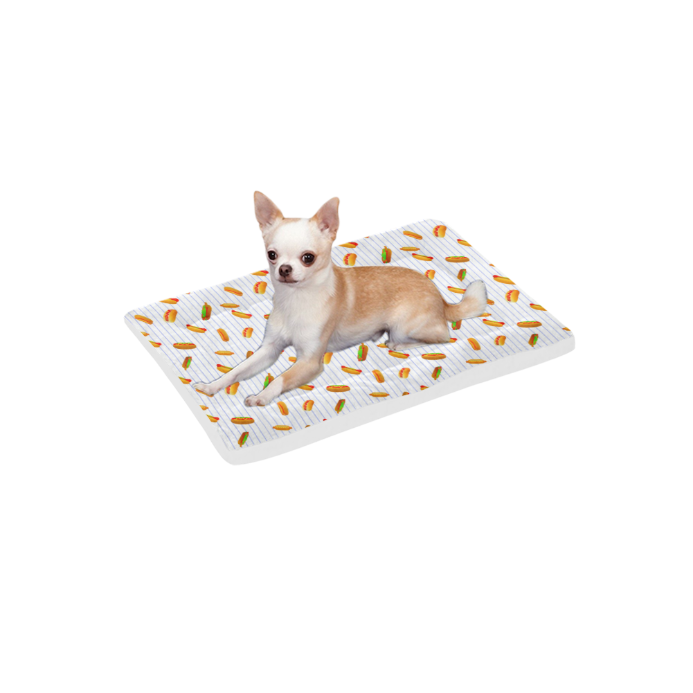 Hot Dog Pattern with Pinstripes Pet Bed 24"x13"