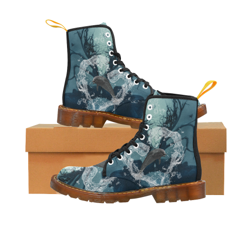 Dolphin jumping by a heart Martin Boots For Women Model 1203H
