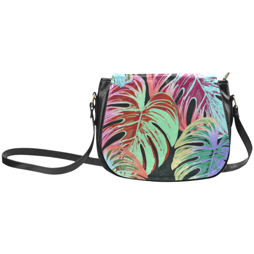 Pretty Leaves A by JamColors Classic Saddle Bag/Large (Model 1648)
