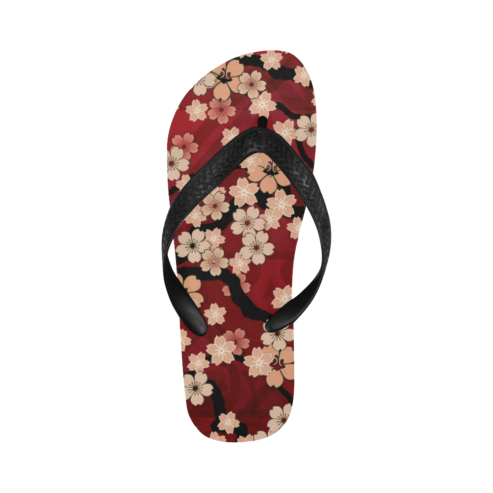 Sakura Breeze Ruby Wine Flip Flops for Men/Women (Model 040)