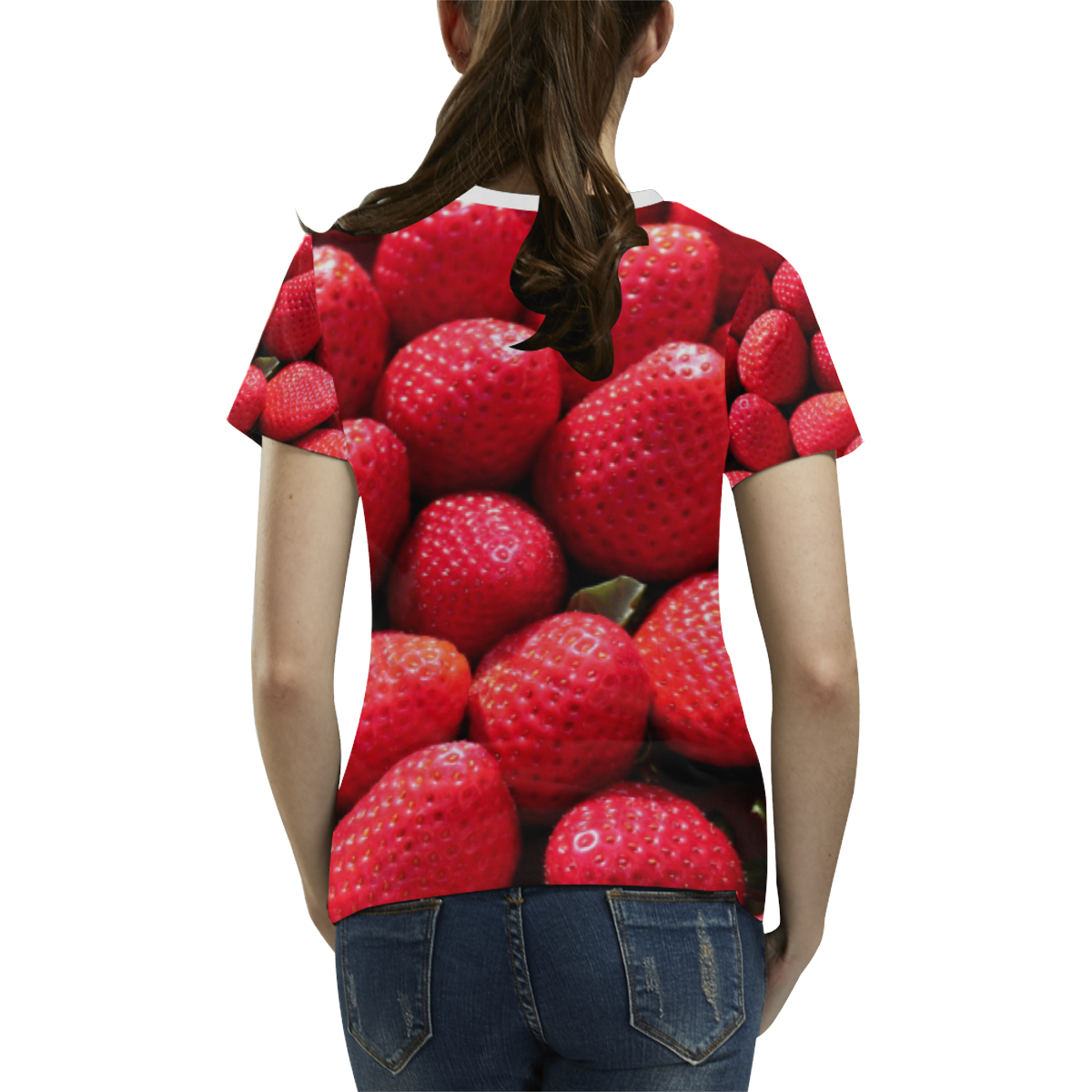 STRAWBERRIES All Over Print T-shirt for Women/Large Size (USA Size) (Model T40)