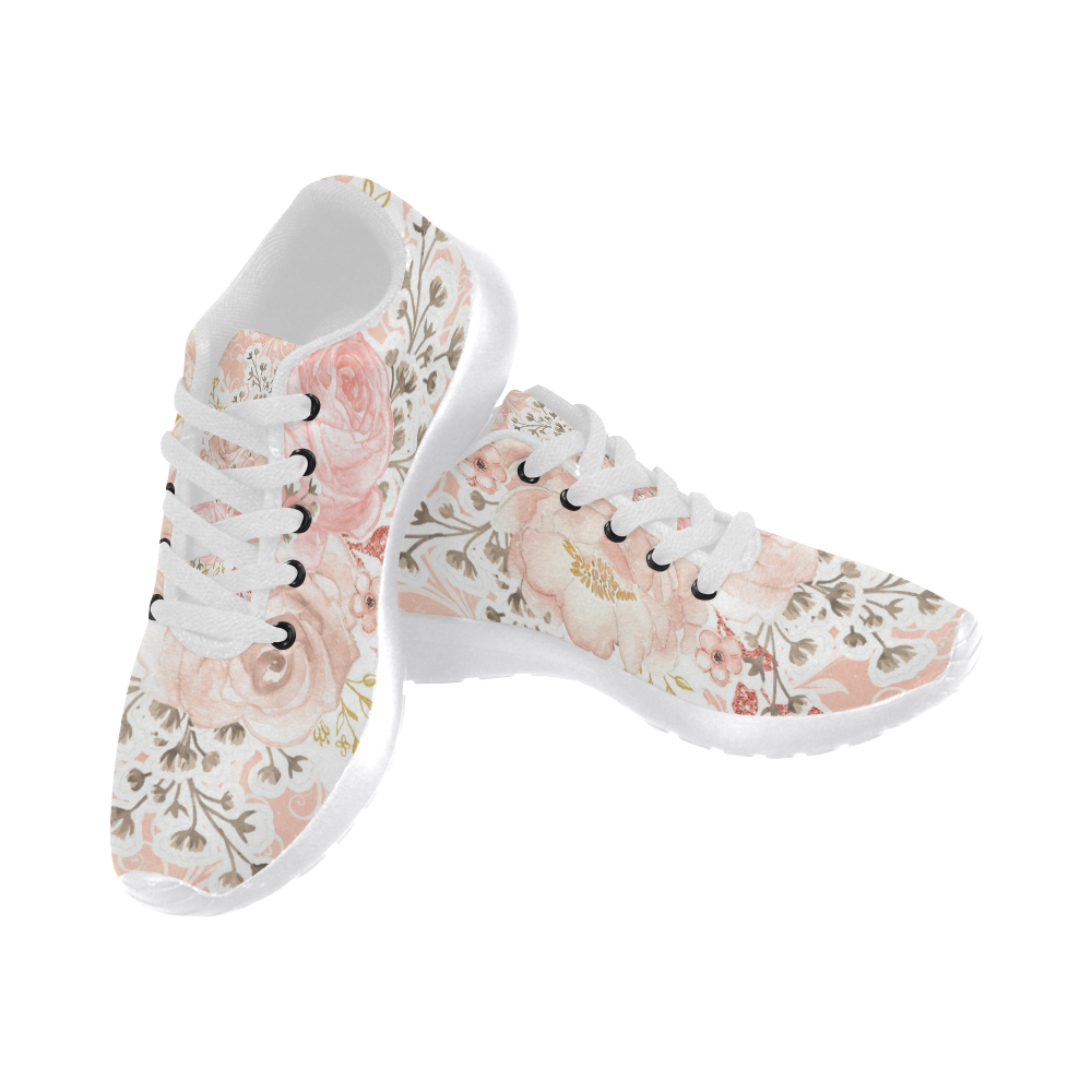 Pink Watercolor Flowers Shoes Women’s Running Shoes (Model 020)