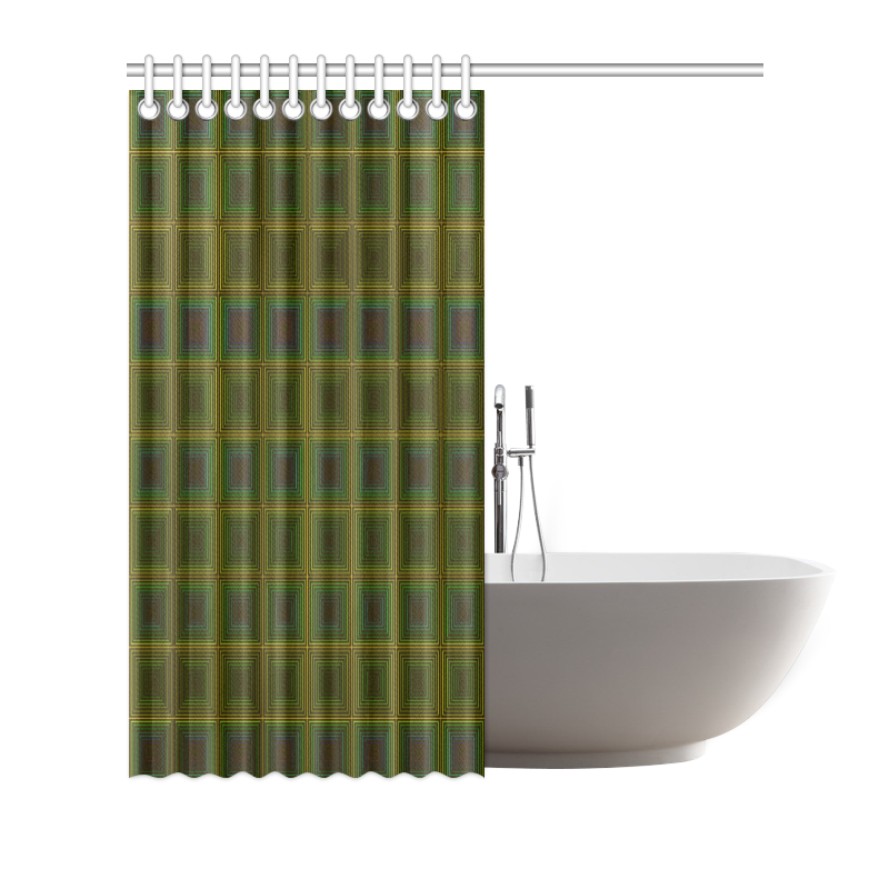 Green violet multicolored multiple squares Shower Curtain 66"x72"