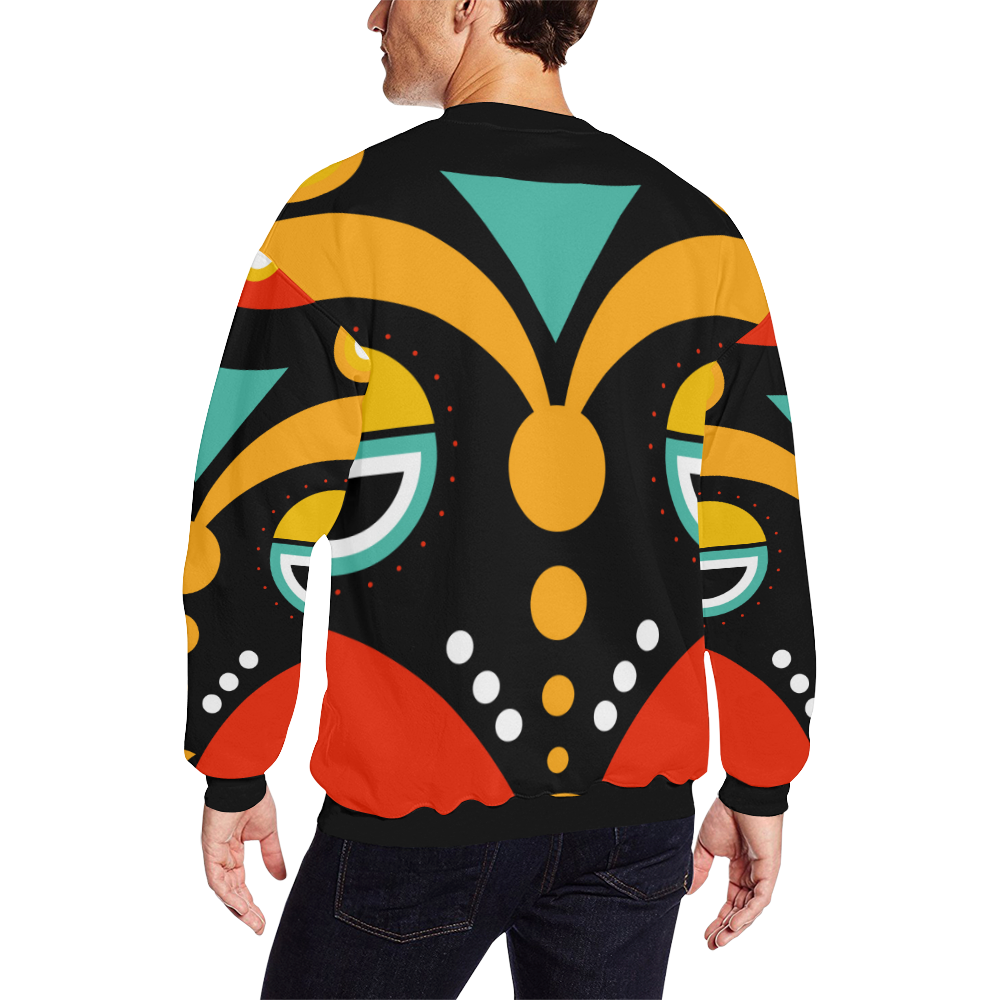 african traditional All Over Print Crewneck Sweatshirt for Men/Large (Model H18)