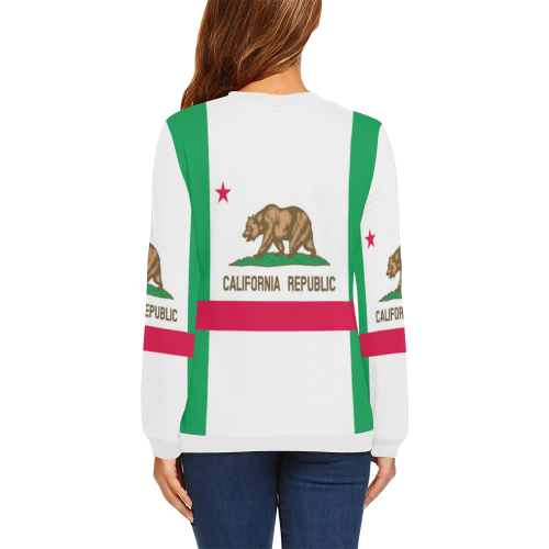 CALIFORNIA All Over Print Crewneck Sweatshirt for Women (Model H18)
