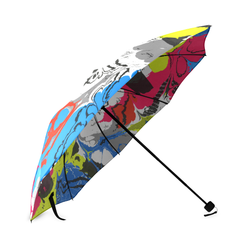 Colorful distorted shapes2 Foldable Umbrella (Model U01)