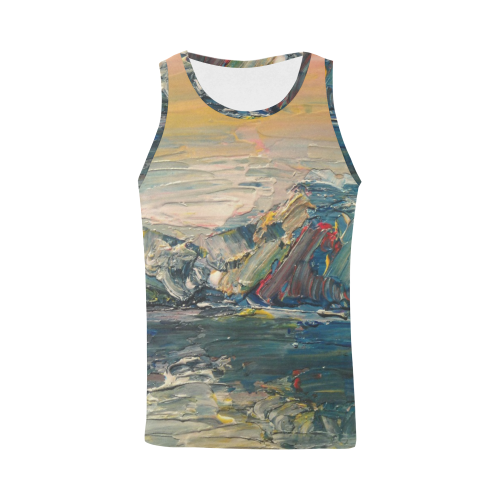 Mountains painting All Over Print Tank Top for Men (Model T43)