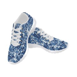 Digital Blue Camouflage Women’s Running Shoes (Model 020)