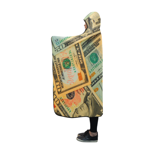 US DOLLARS 2 Hooded Blanket 60''x50''