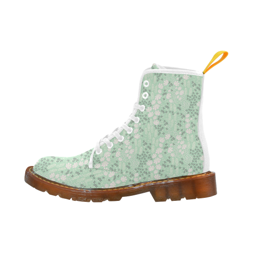 Mint Floral Pattern Martin Boots For Women Model 1203H