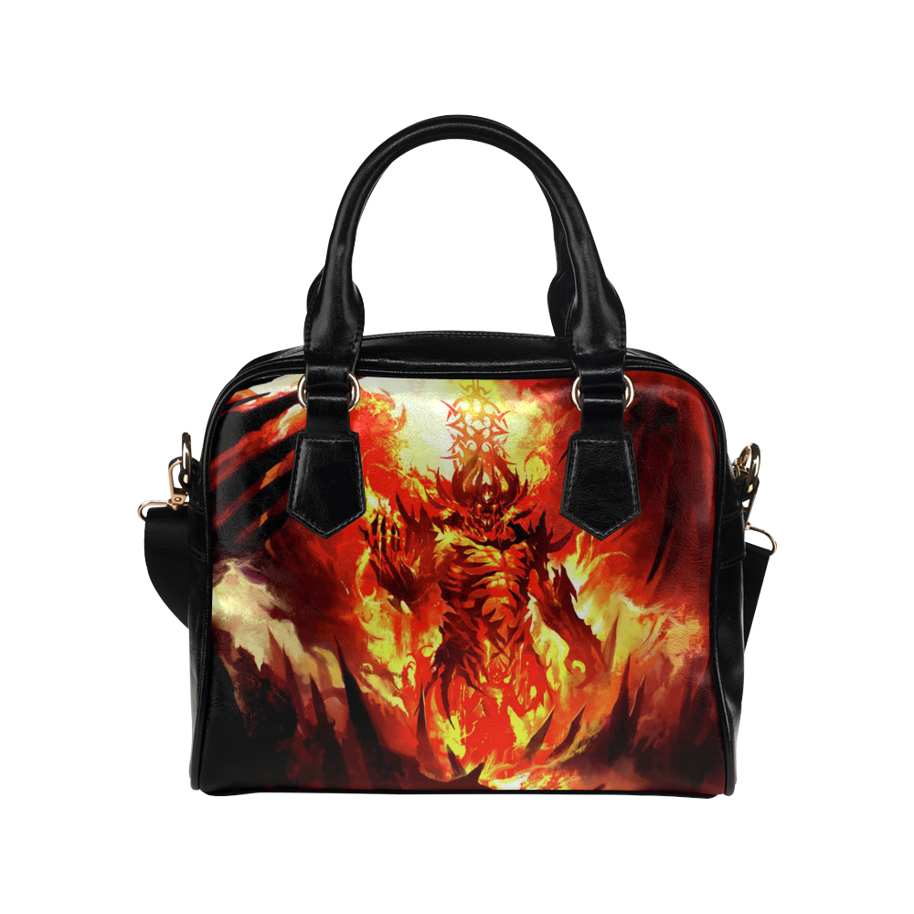 Dante's Inferno Leather Shoulder Handbag (Model 1634)
