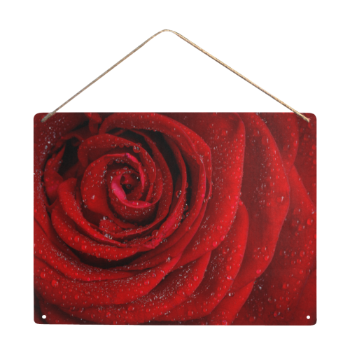 Red rosa Metal Sign 16"x12"