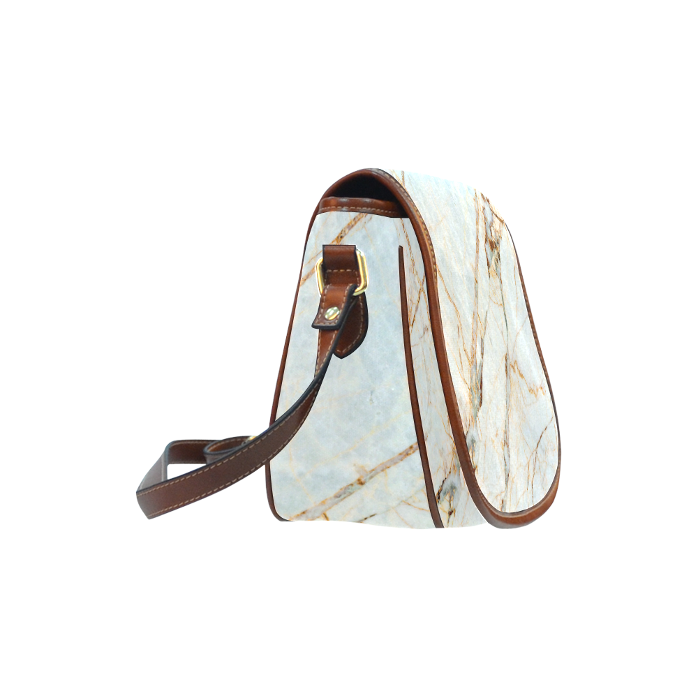 Marble Gold Pattern Saddle Bag/Large (Model 1649)