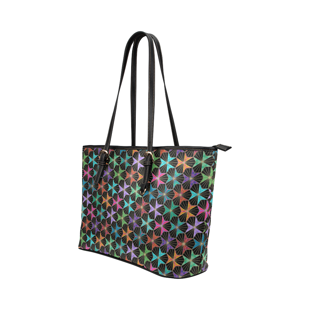 Tri Hexas Leather Tote Bag/Large (Model 1651)