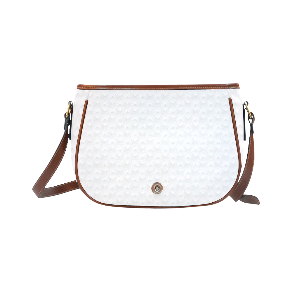 White Rombus Pattern Saddle Bag/Small (Model 1649) Full Customization