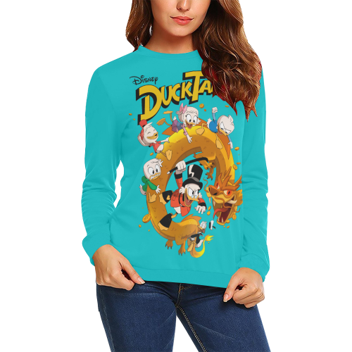 DuckTales All Over Print Crewneck Sweatshirt for Women (Model H18)