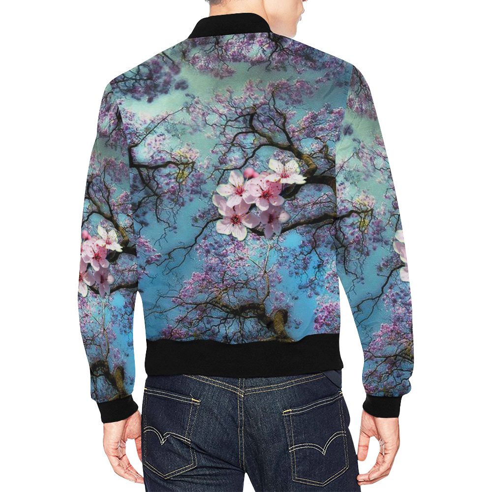 Cherry blossomL All Over Print Bomber Jacket for Men (Model H19)