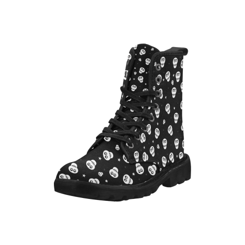 Star Skulls Martin Boots for Women (Black) (Model 1203H)