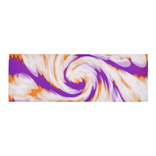 Purple Orange Tie Dye Swirl Abstract Area Rug 9'6''x3'3''