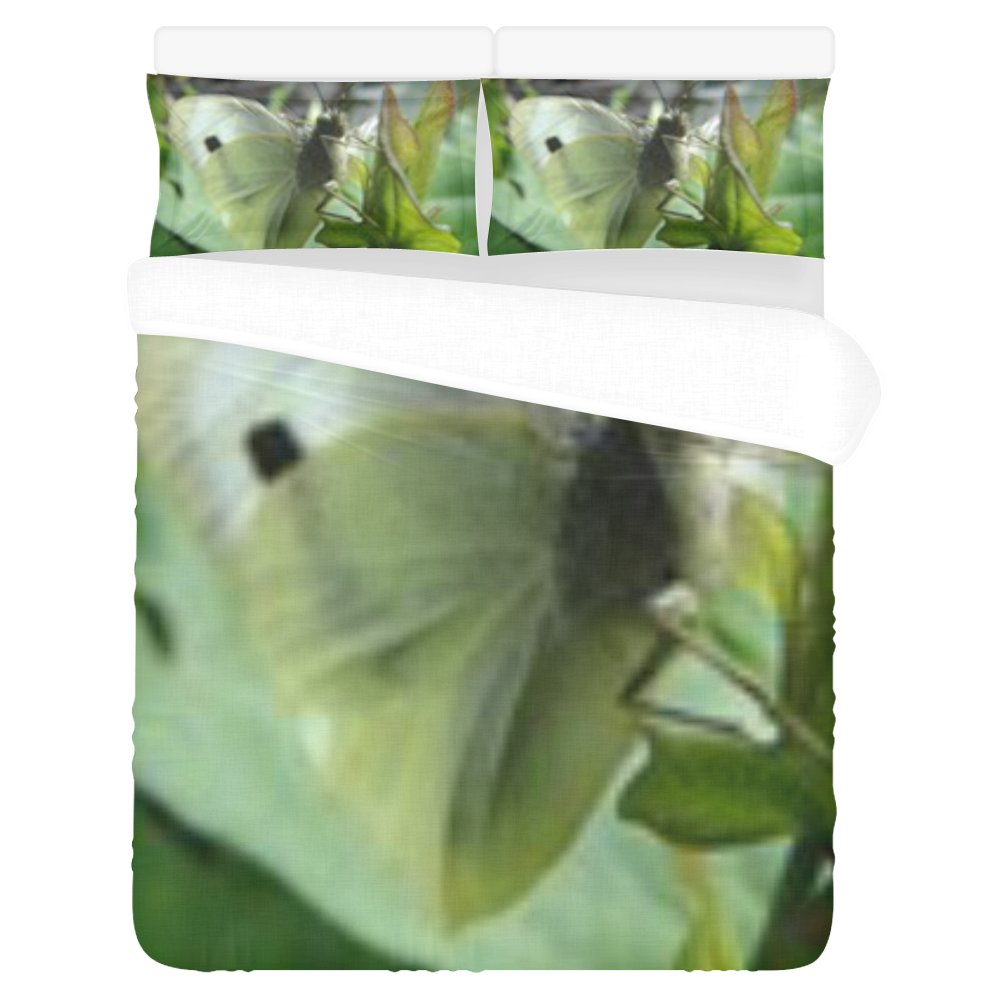 White Butterfly 3-Piece Bedding Set