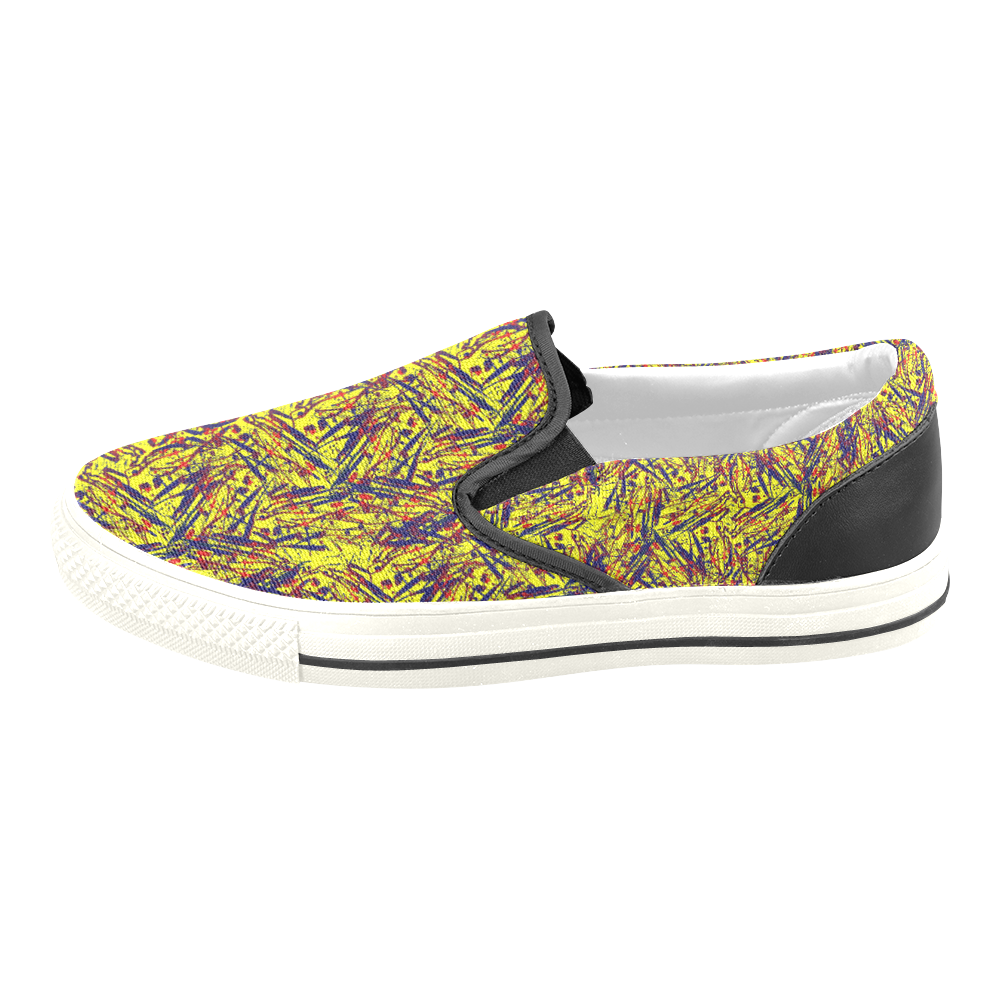 colorful abstract Men's Slip-on Canvas Shoes (Model 019)