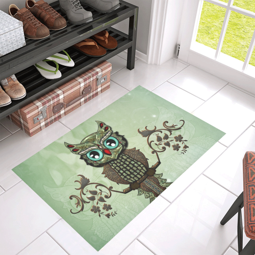 Wonderful owl, diamonds Azalea Doormat 30" x 18" (Sponge Material)