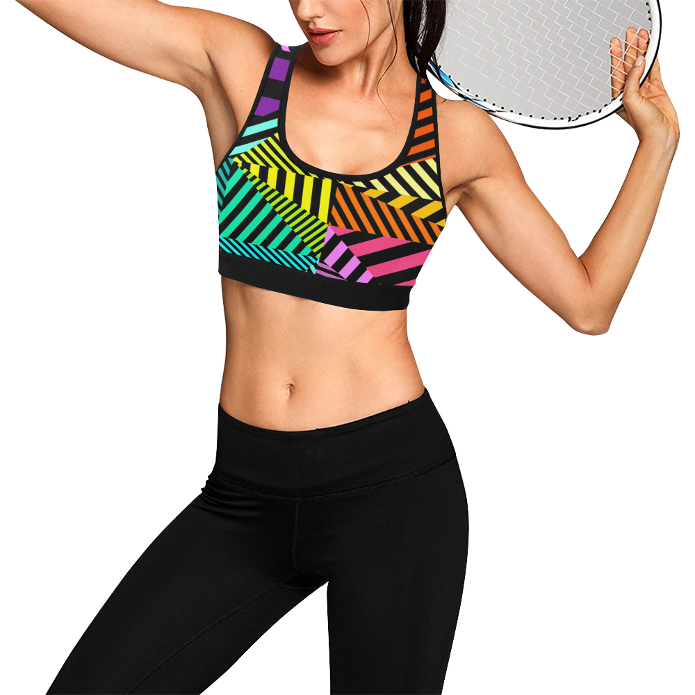 abstracto en color Women's All Over Print Sports Bra (Model T52)