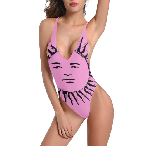 GOD One Piece Swimsuits Light Pink Sexy Low Back One-Piece Swimsuit (Model S09)