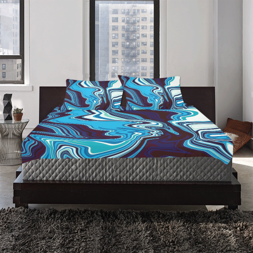 AbstractBlue 3-Piece Bedding Set