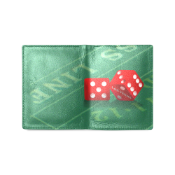Las Vegas Dice on Craps Table Men's Leather Wallet (Model 1612)