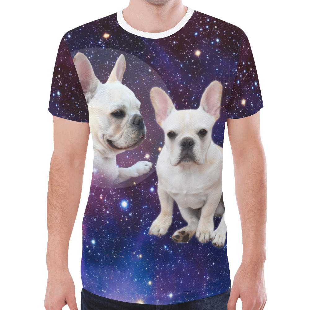 Galaxy Frenchie New All Over Print T-shirt for Men (Model T45)