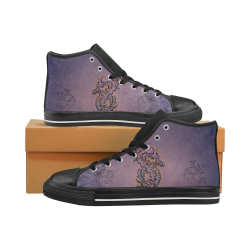 Awesome chinese dragon High Top Canvas Women's Shoes/Large Size (Model 017)