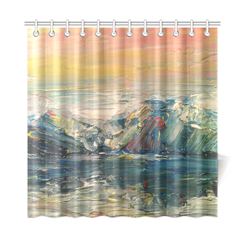 Mountains painting Shower Curtain 72"x72"
