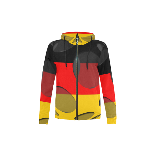 The Flag of Germany All Over Print Full Zip Hoodie for Kid (Model H14)