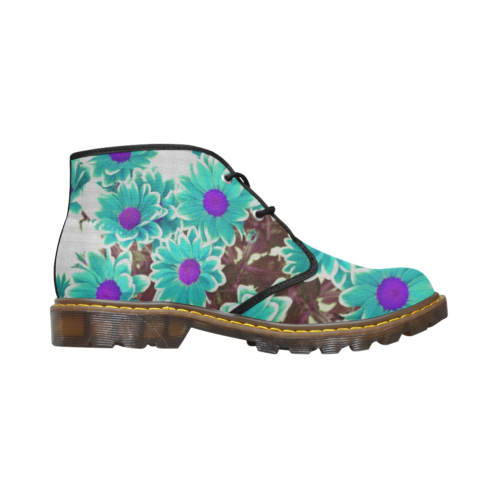 FLORAL DESIGN 25 Women's Canvas Chukka Boots/Large Size (Model 2402-1)